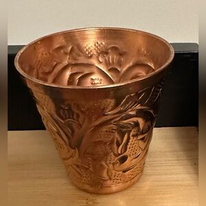 Copper Embossed Shot Glass Collection Set of 4